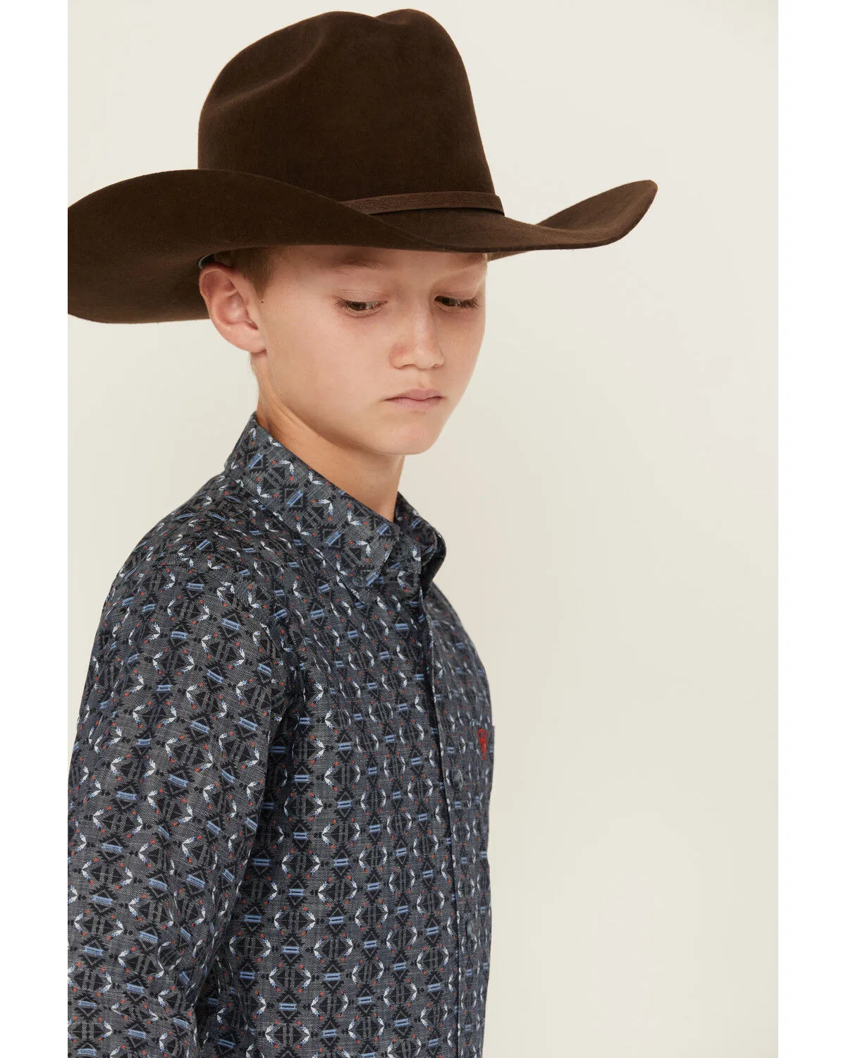 Product Name:  Ariat Boys' Classic Southwestern Print Long Button-Down Western Shirt