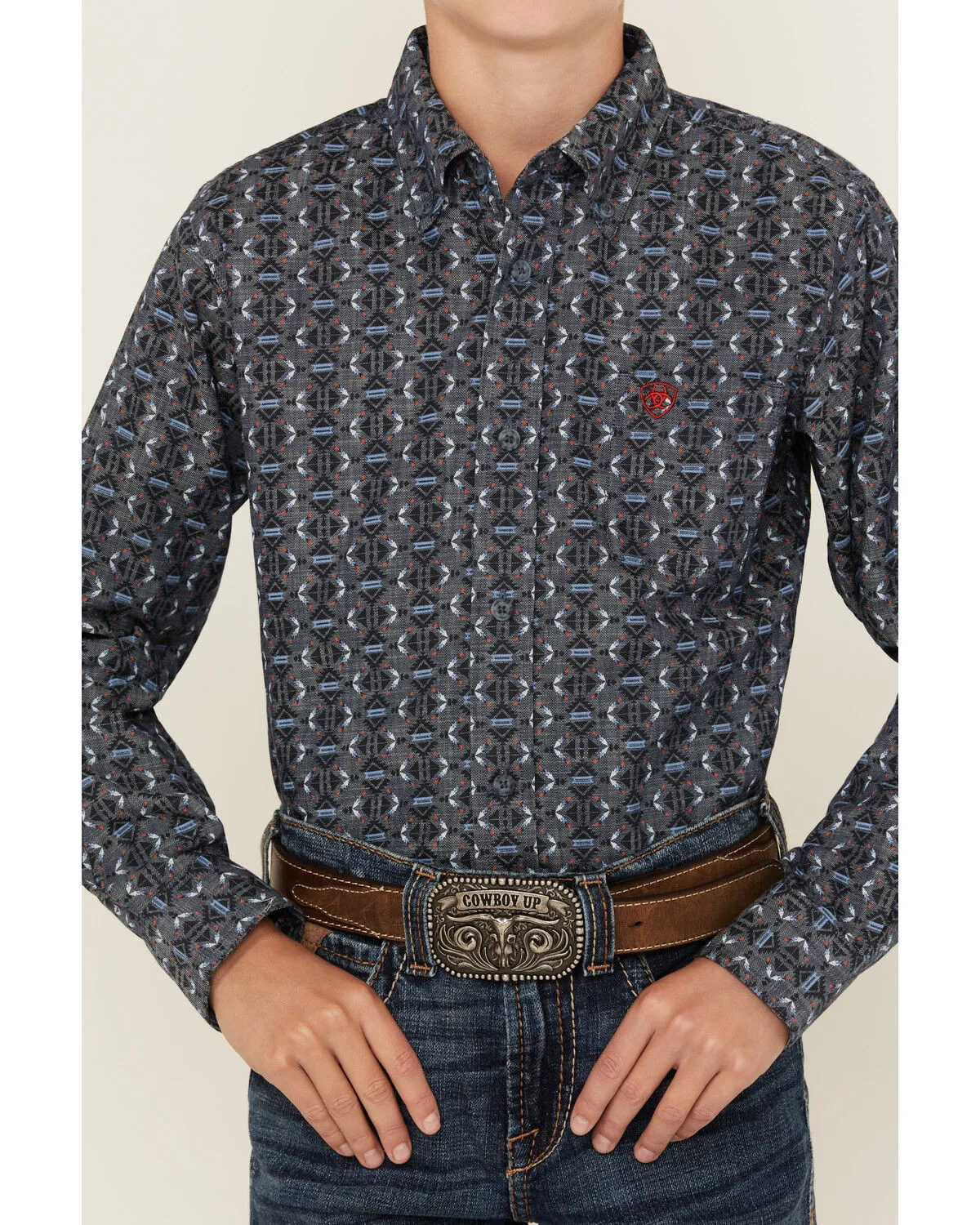 Product Name:  Ariat Boys' Classic Southwestern Print Long Button-Down Western Shirt