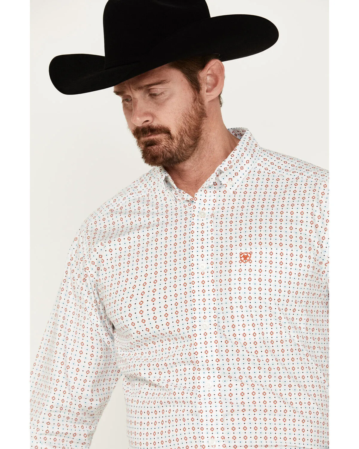 Product Name:  Ariat Men's Kade Geo Print Long Sleeve Button-Down Western Shirt - Big