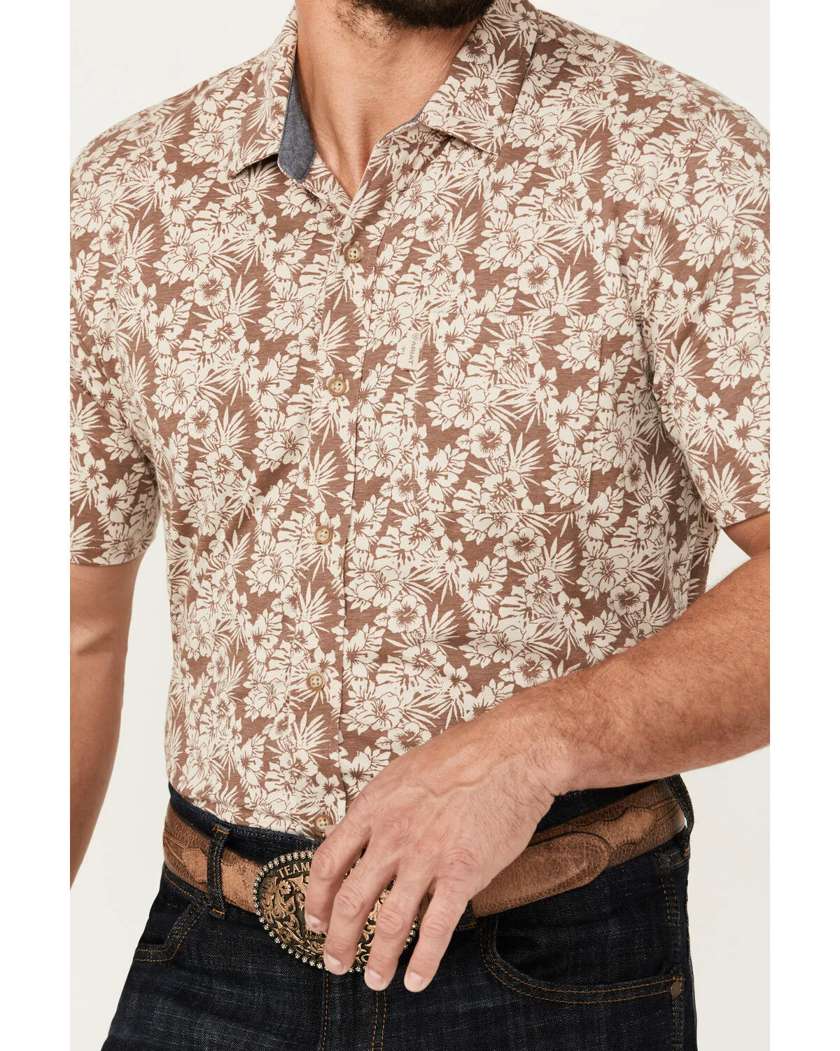 Product Name:  Ariat Men's Retro Floral Print Short Sleeve Button-Down Stretch Western Shirt