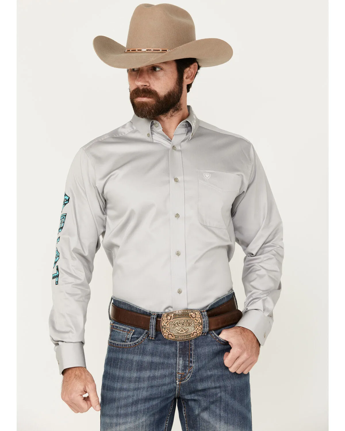 Product Name:  Ariat Men's Team Logo Twill Long Sleeve Button-Down Western Shirt