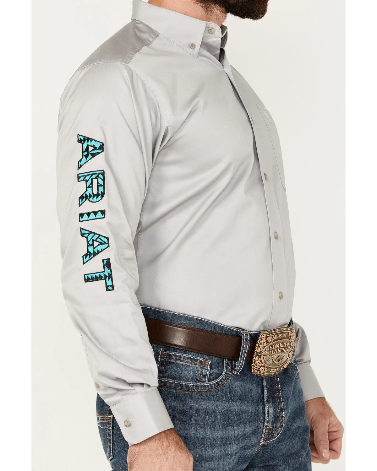 Product Name:  Ariat Men's Team Logo Twill Long Sleeve Button-Down Western Shirt