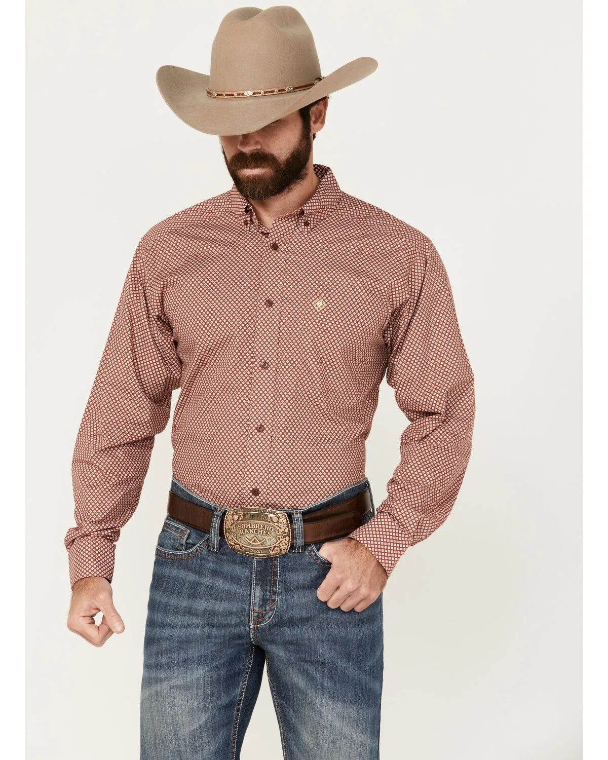 Product Name:  Ariat Men's Teegan Geo Print Long Sleeve Button-Down Western Shirt