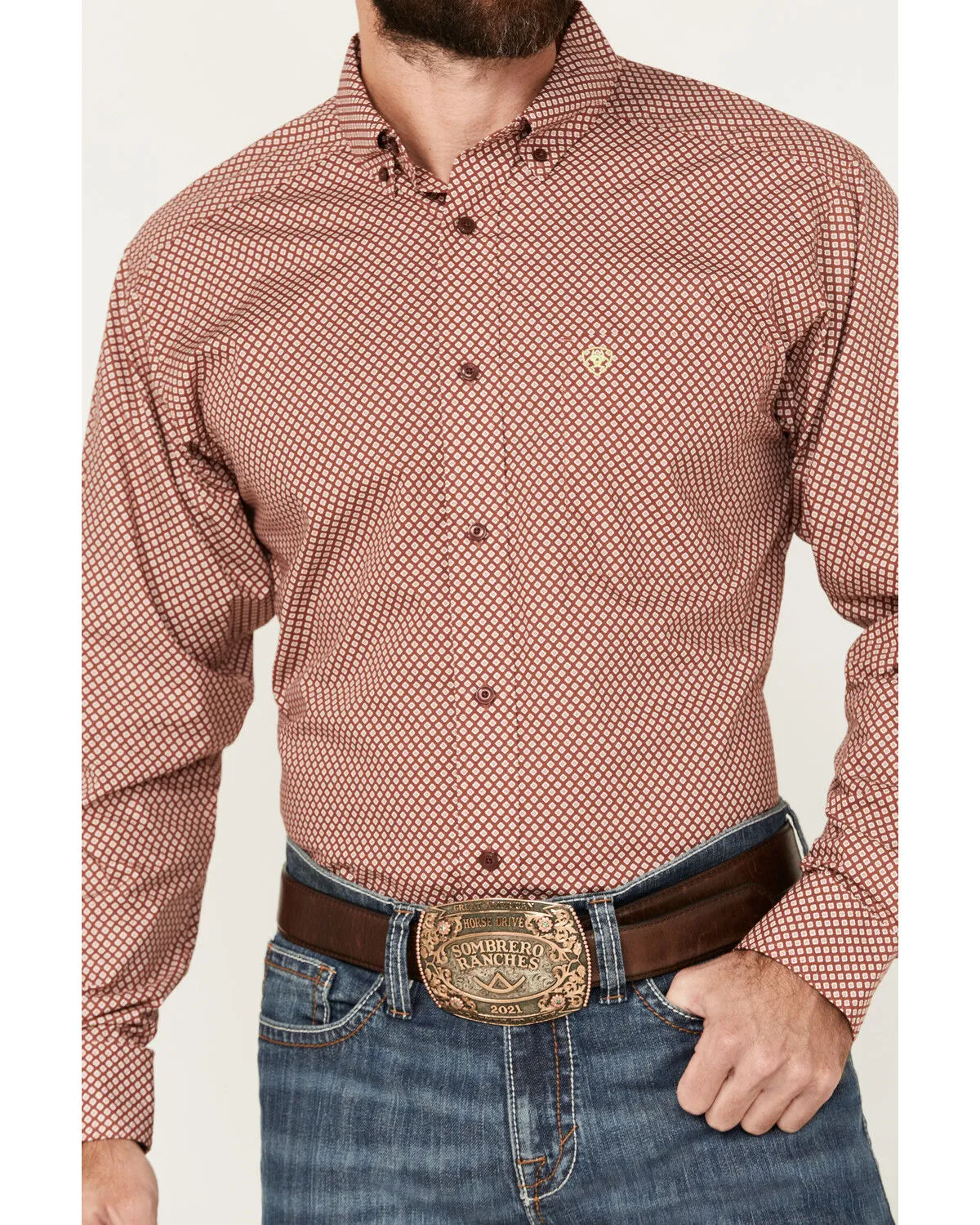 Product Name:  Ariat Men's Teegan Geo Print Long Sleeve Button-Down Western Shirt