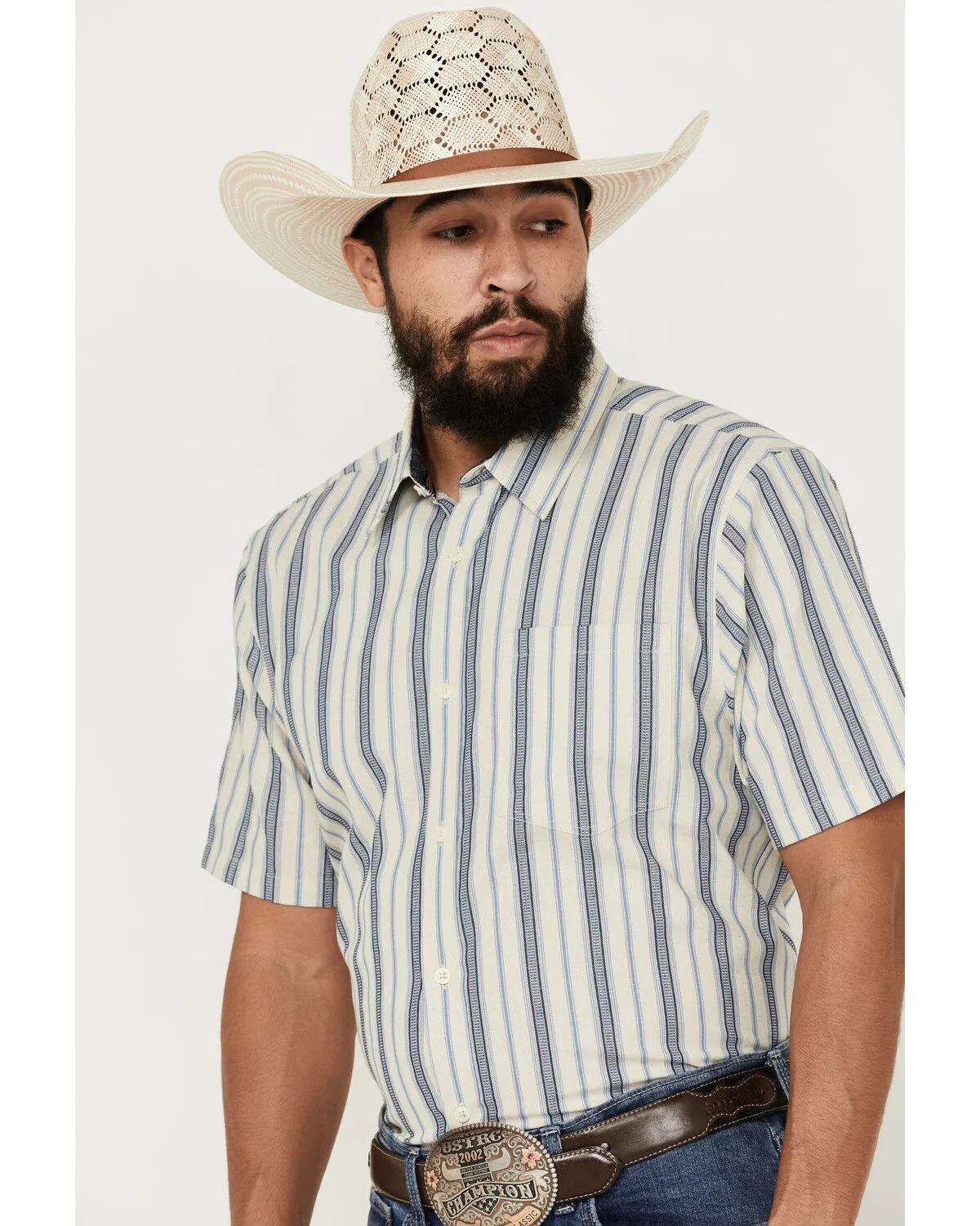 Product Name:  Cody James Men's Gunsmoke Dobby Striped Button-Down Short Sleeve Western Shirt - Tall