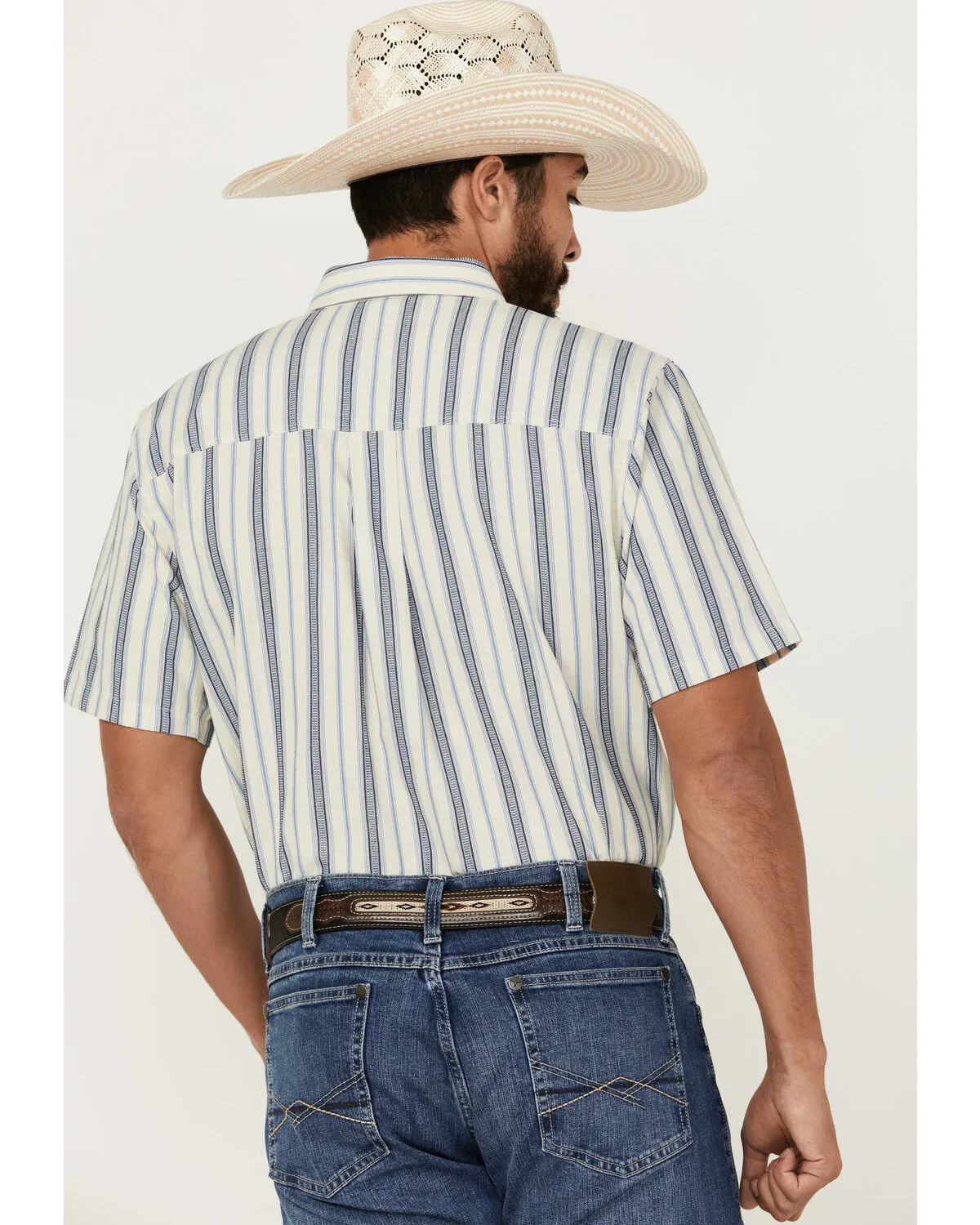 Product Name:  Cody James Men's Gunsmoke Dobby Striped Button-Down Short Sleeve Western Shirt - Tall