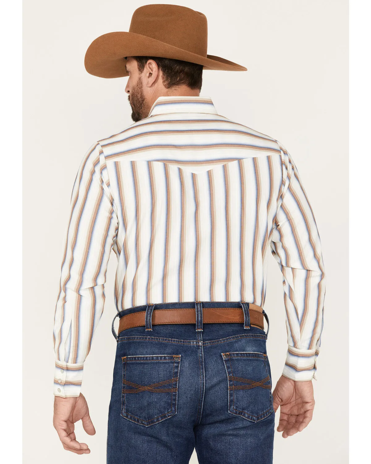 Product Name:  Ely Walker Men's Striped Long Sleeve Pearl Snap Western Shirt