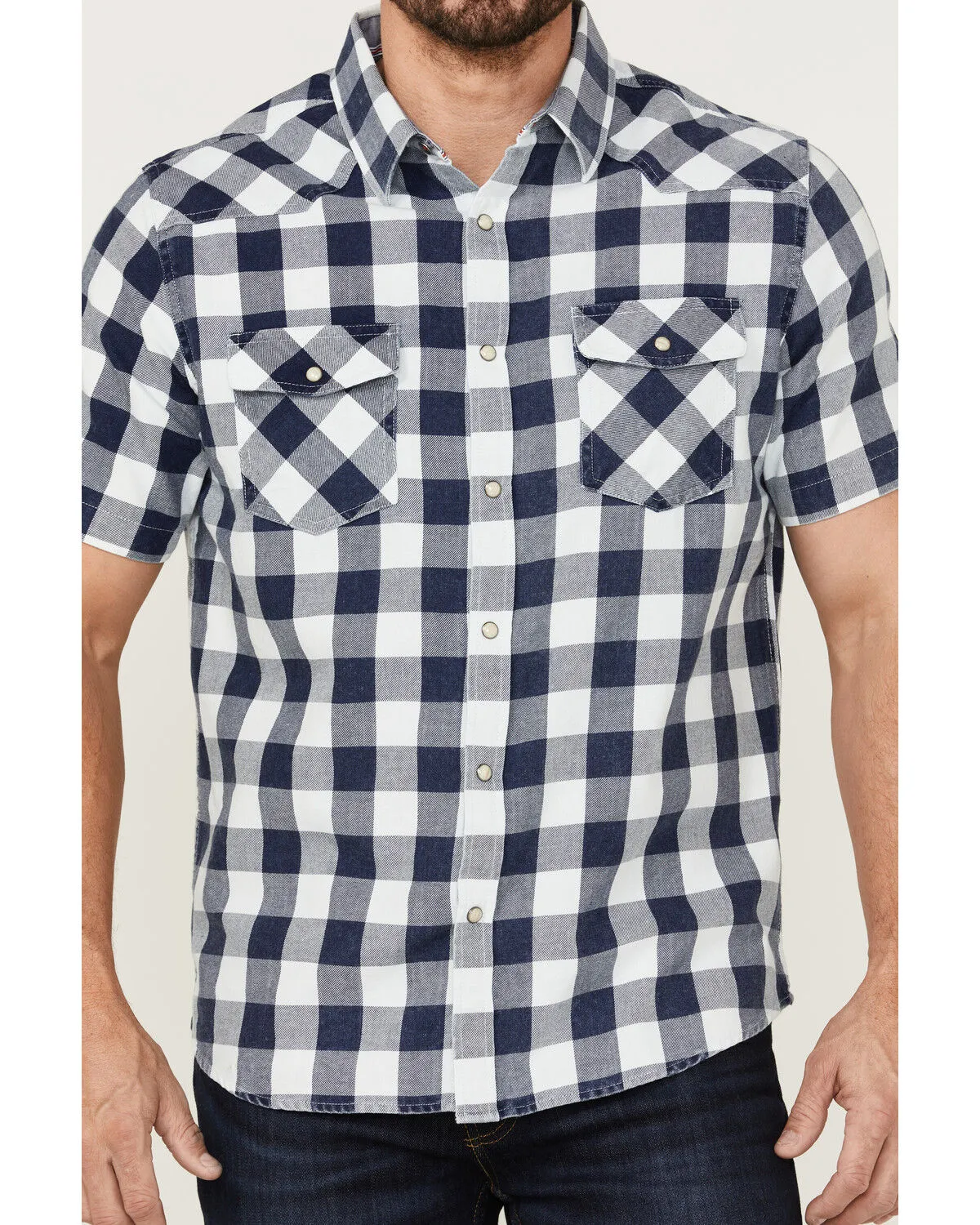 Product Name:  Flag & Anthem Men's McLennan Vintage Plaid Short Sleeve Snap Western Shirt