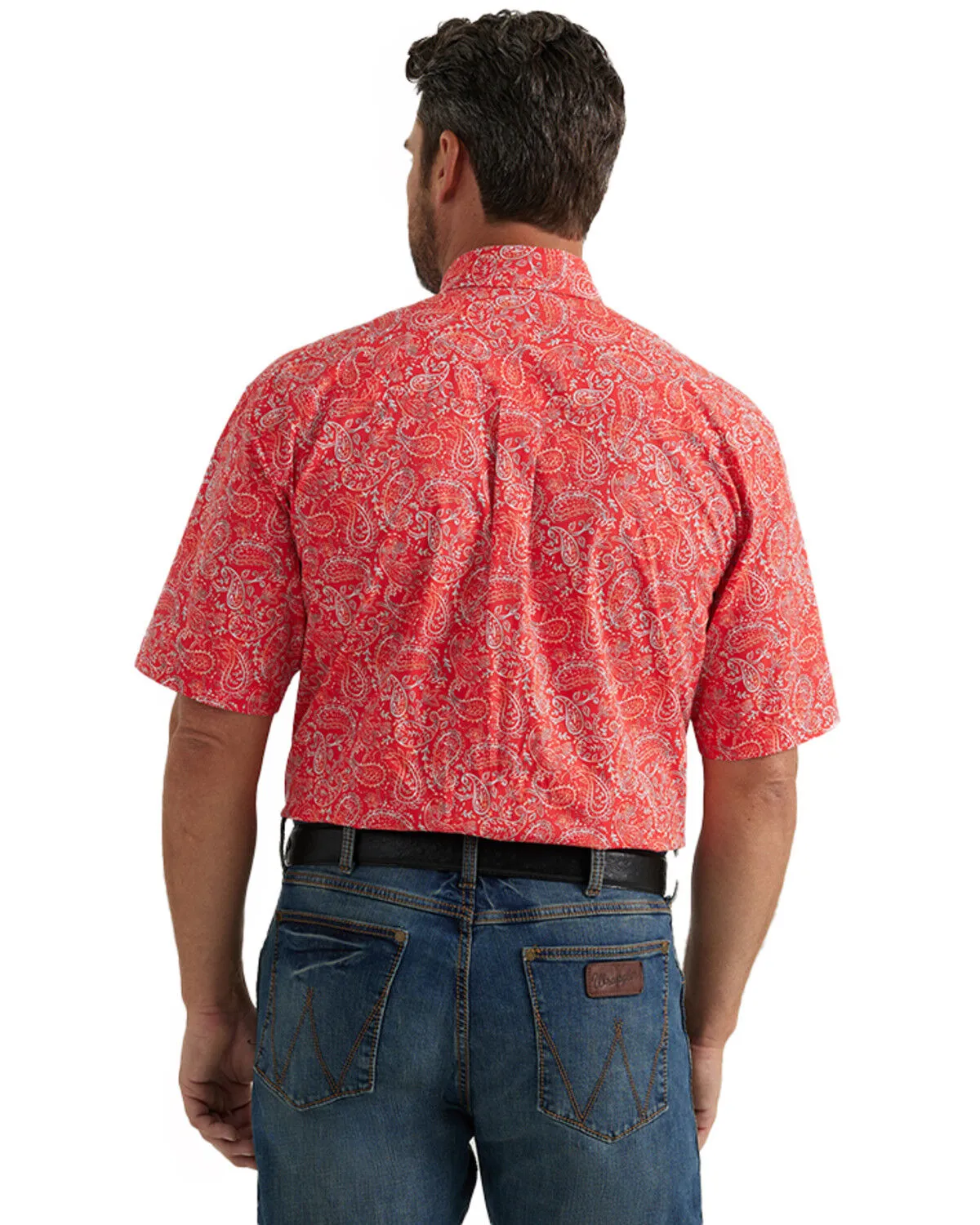 Product Name:  George Strait by Wrangler Men's Paisley Print Short Sleeve Button-Down Stretch Western Shirt - Tall