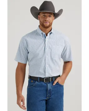 Product Name:  George Strait by Wrangler Men's Plaid Print Short Sleeve Button-Down Stretch Western Shirt - Tall