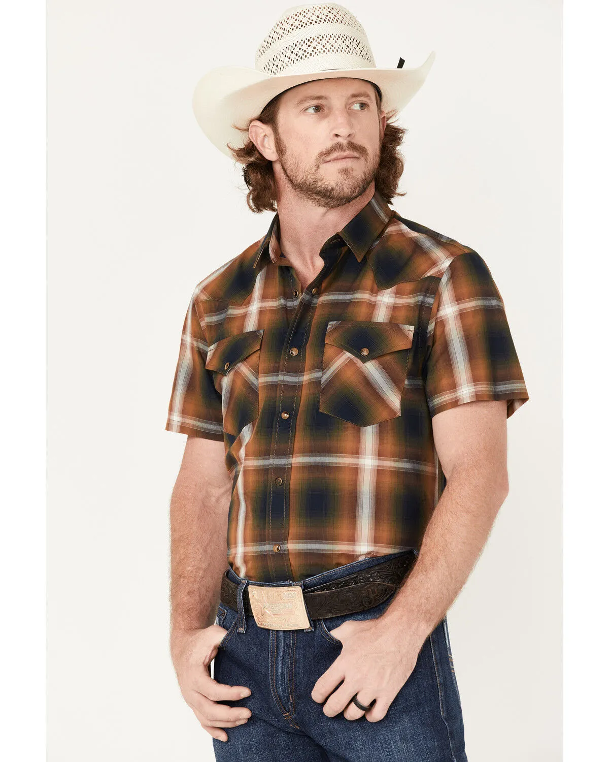 Product Name:  Pendleton Men's Frontier Large Plaid Short Sleeve Western Shirt