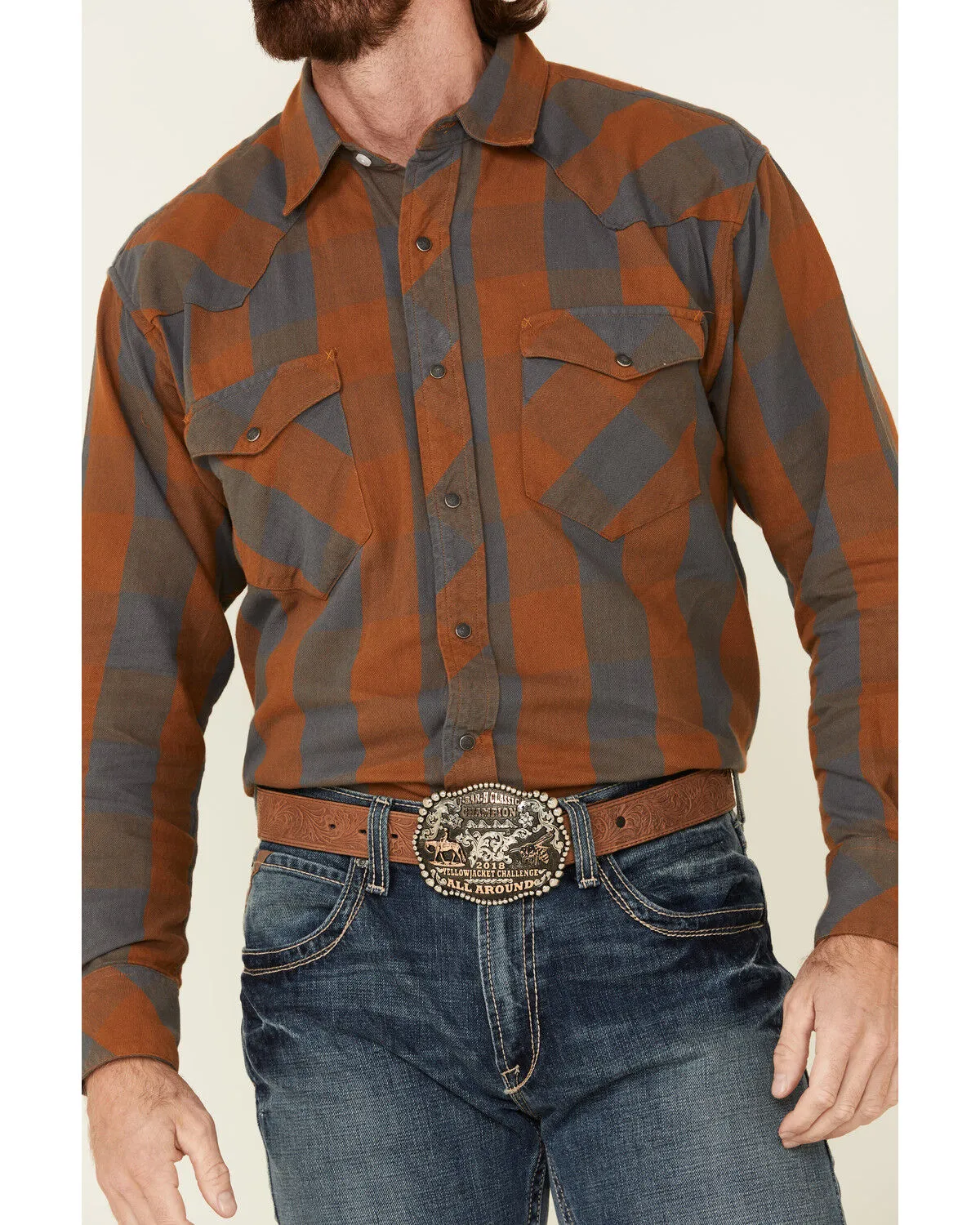 Product Name:  Resistol Men's Red Evans Large Plaid Long Sleeve Western Shirt