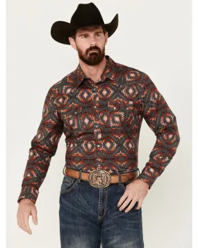 Product Name:  Rock & Roll Denim Men's Southwestern Print Long Sleeve Pearl Snap Stretch Western Shirt