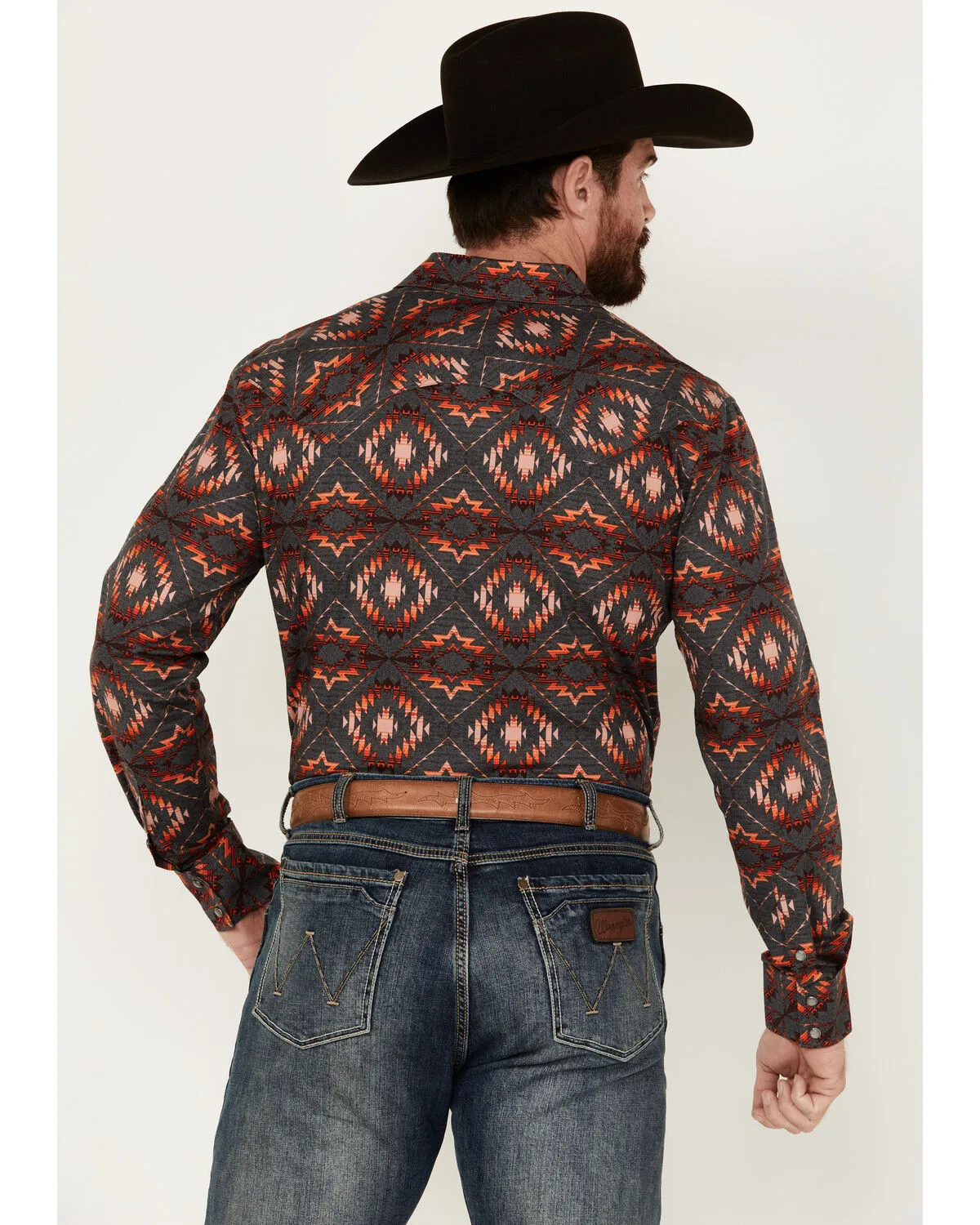 Product Name:  Rock & Roll Denim Men's Southwestern Print Long Sleeve Pearl Snap Stretch Western Shirt