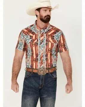 Product Name:  Rock & Roll Denim Men's Southwestern Short Sleeve Pearl Snap Western Shirt