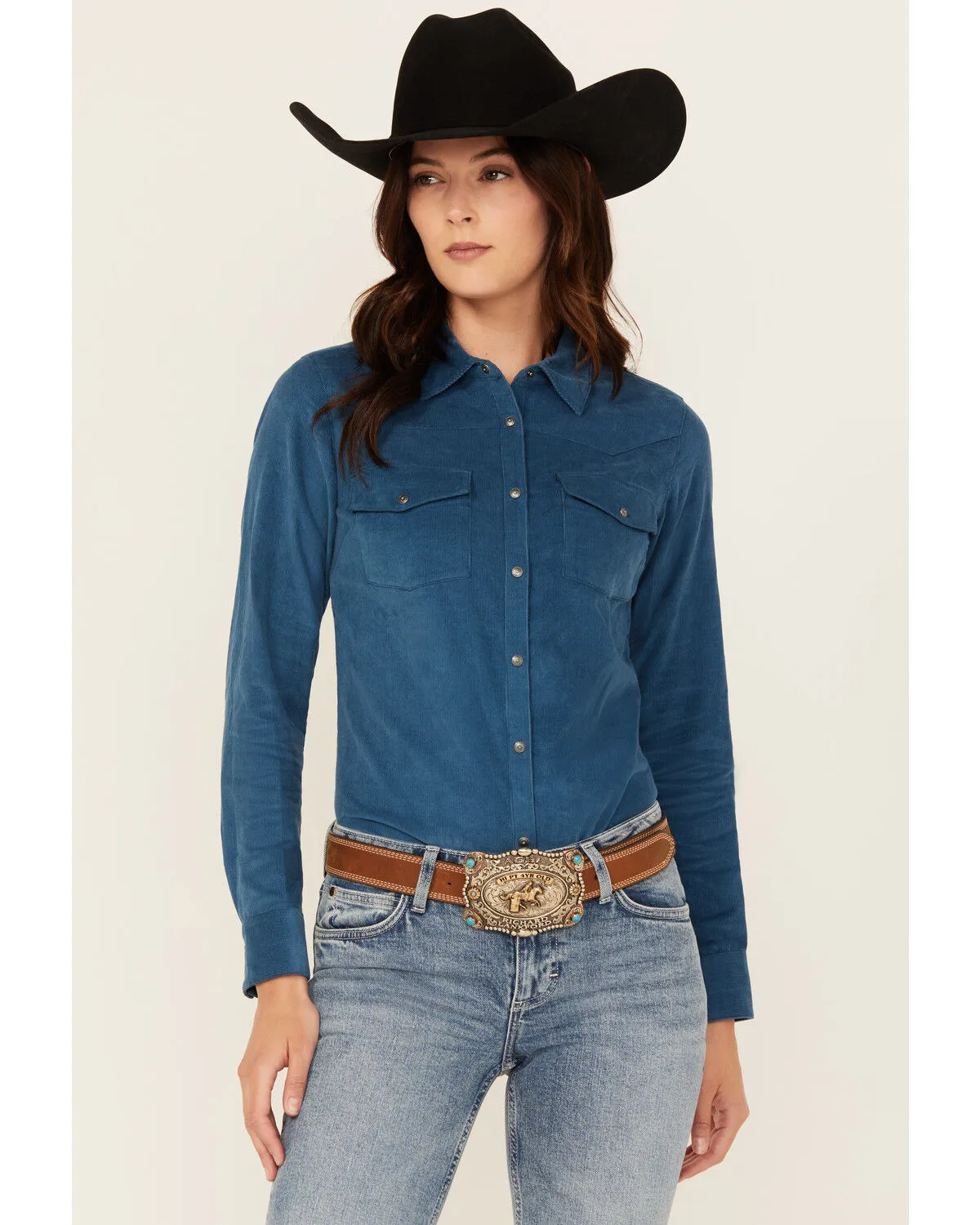 Product Name:  Shyanne Ranch Women's Wale Corduroy Long Sleeve Snap Western Shirt