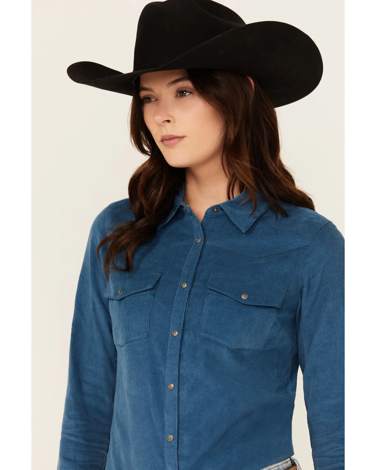 Product Name:  Shyanne Ranch Women's Wale Corduroy Long Sleeve Snap Western Shirt