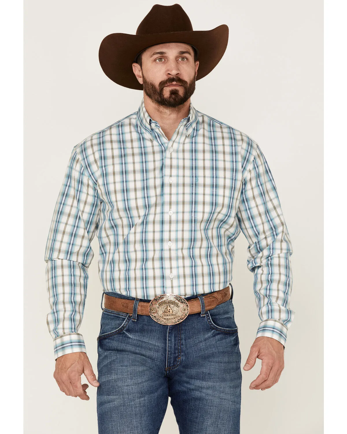 Product Name:  Stetson Men's Vintage Plaid Long Sleeve Button-Down Western Shirt