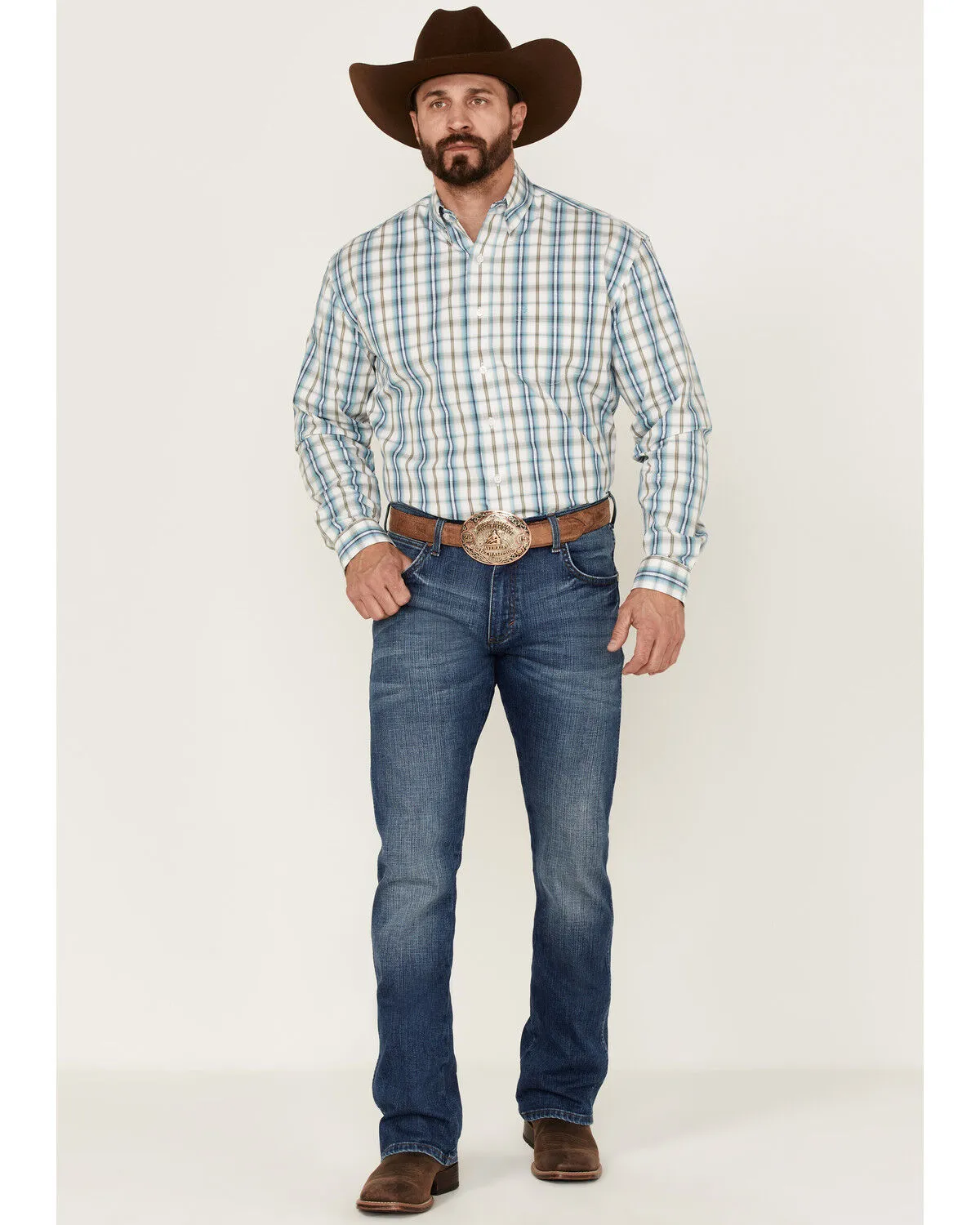 Product Name:  Stetson Men's Vintage Plaid Long Sleeve Button-Down Western Shirt