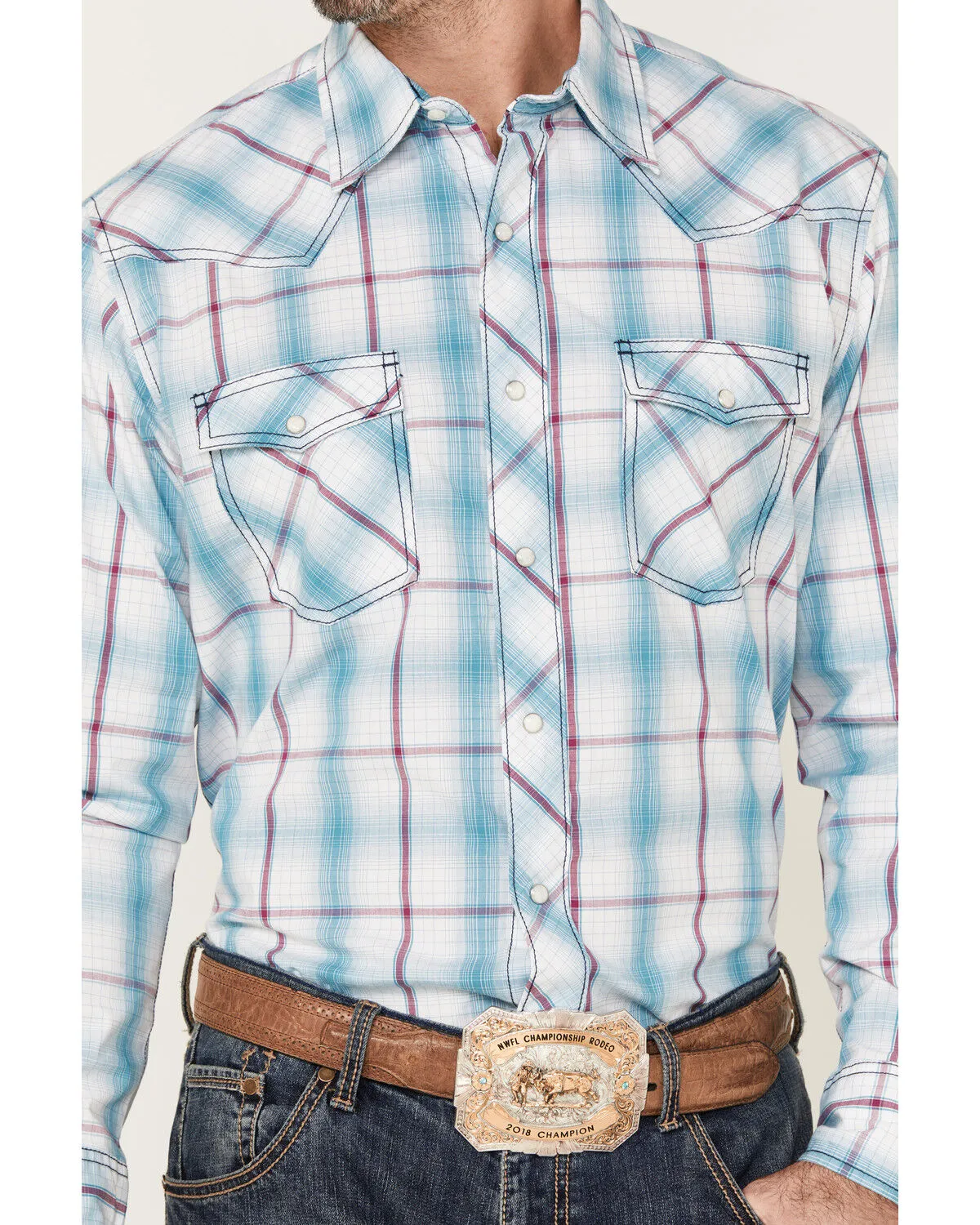 Product Name:  Wrangler 20x Men's Plaid Print Long Sleeve Snap Western Shirt