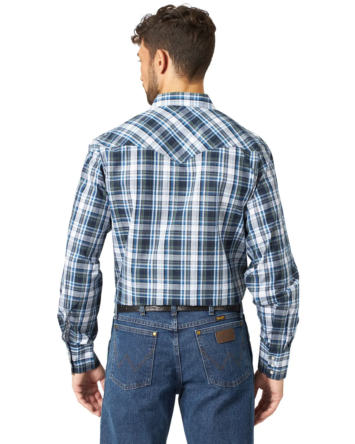 Product Name:  Wrangler Men's Assorted Stripe or Plaid Classic Long Sleeve Pearl Snap Western Shirt