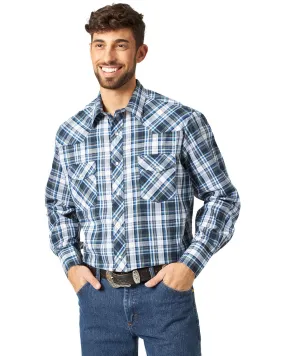 Product Name:  Wrangler Men's Assorted Stripe or Plaid Classic Long Sleeve Pearl Snap Western Shirt