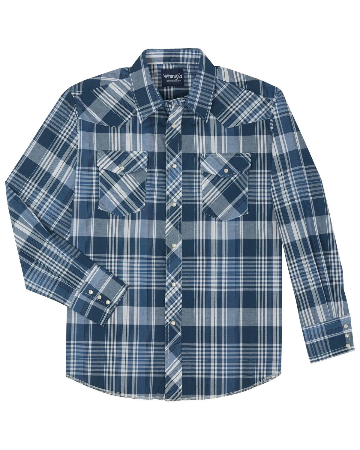 Product Name:  Wrangler Men's Assorted Stripe or Plaid Classic Long Sleeve Pearl Snap Western Shirt