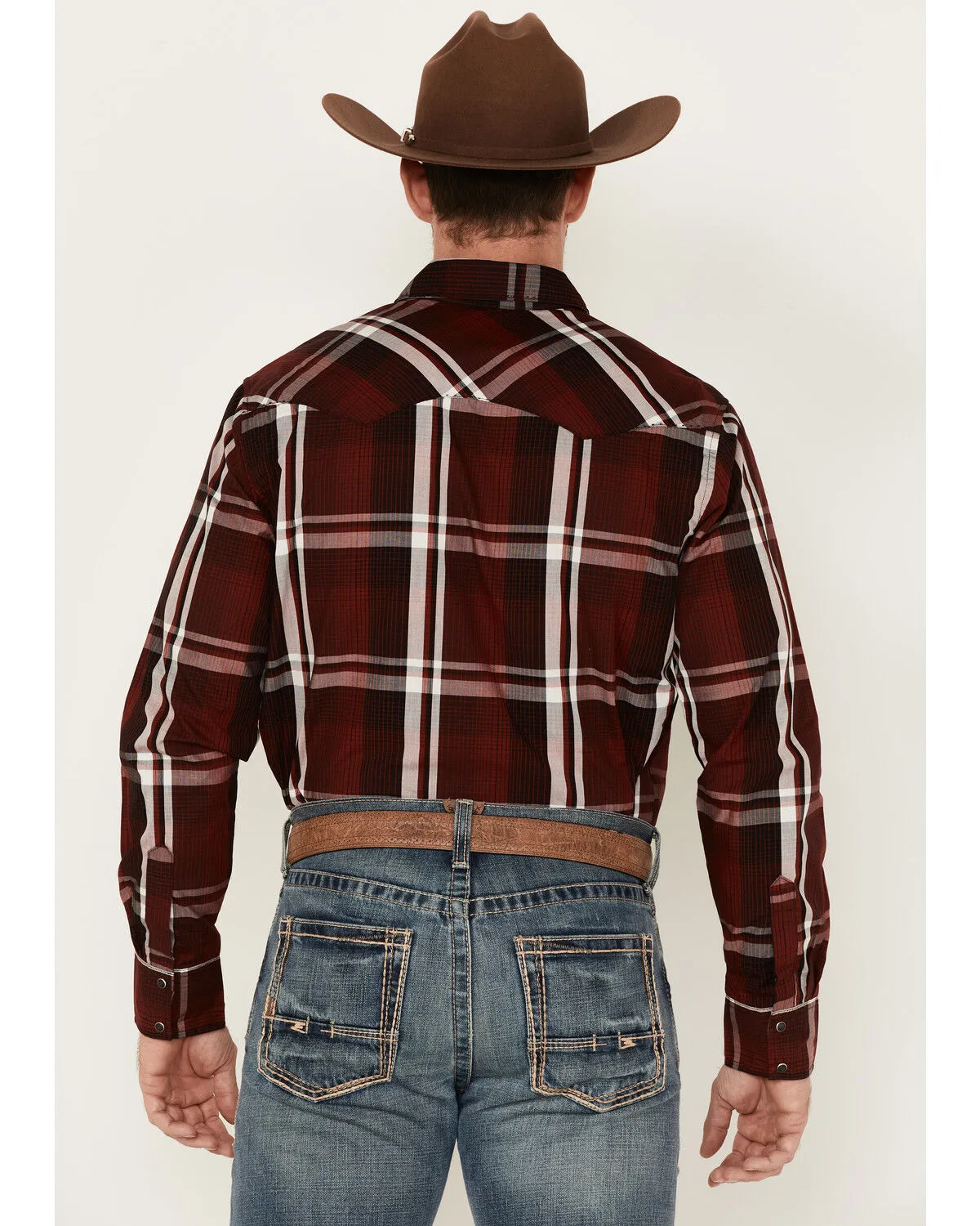 Product Name:  Wrangler Men's Plaid Print Long Sleeve Snap Western Shirt