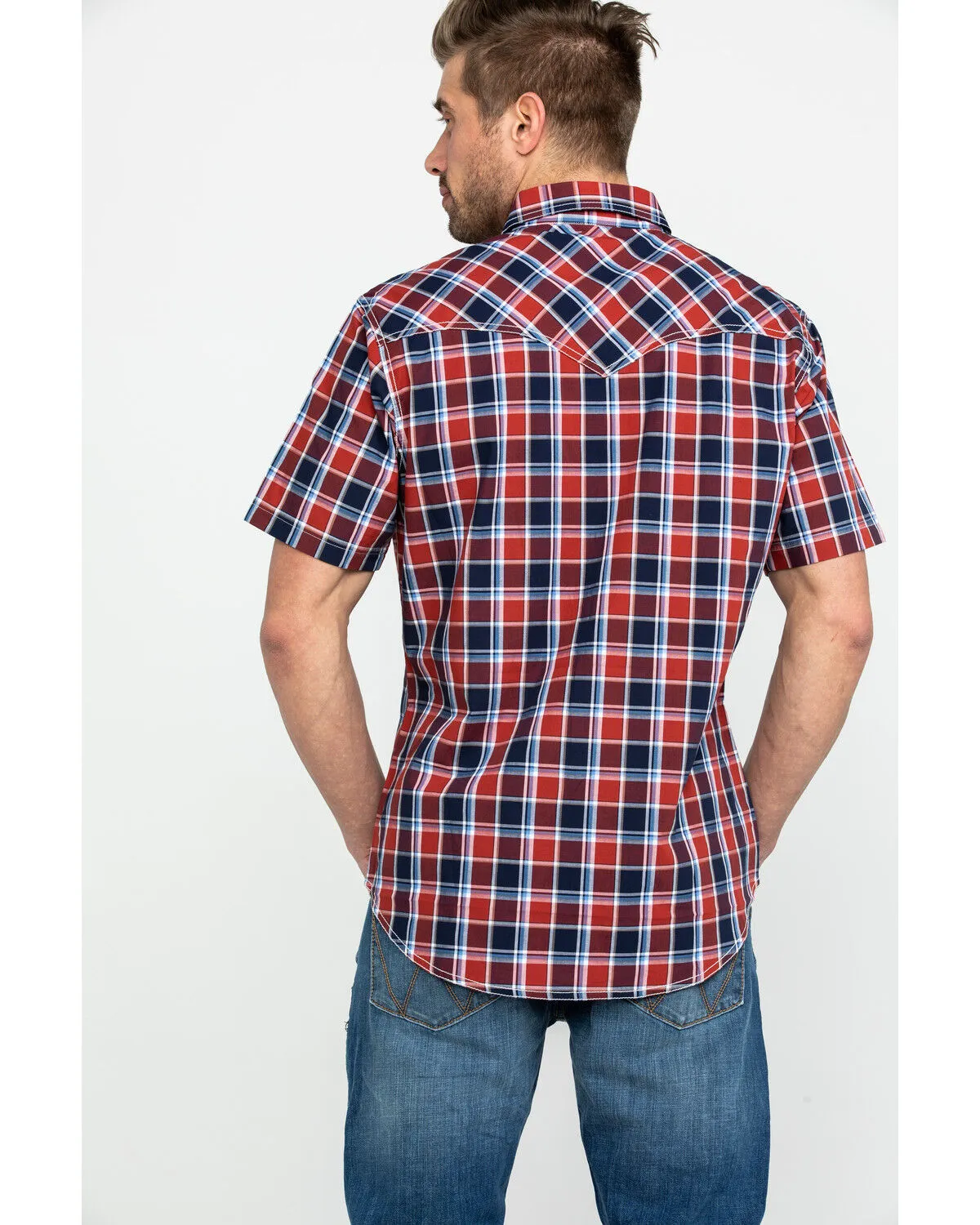 Product Name:  Wrangler Retro Men's Premium Plaid Print Short Sleeve Western Shirt