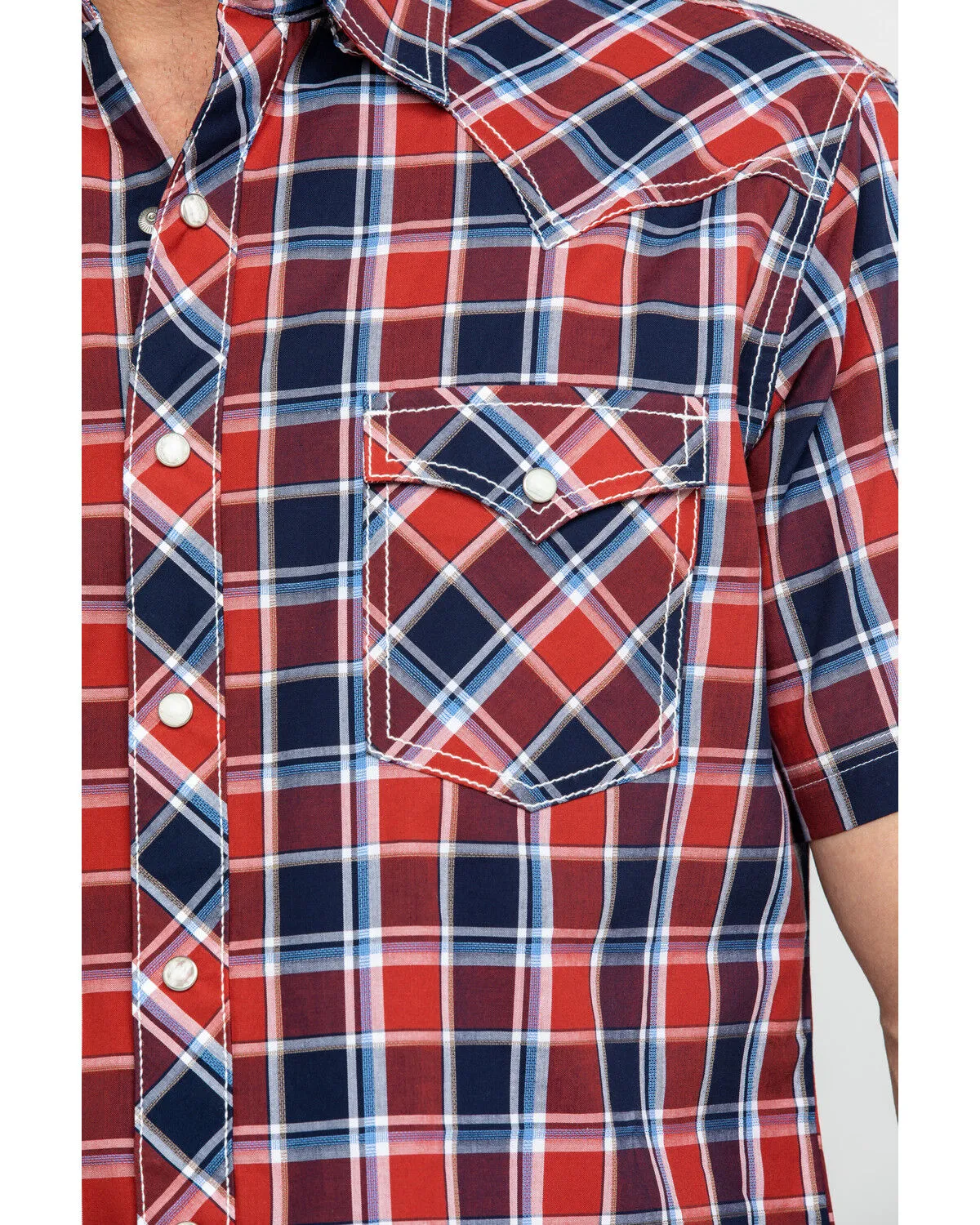 Product Name:  Wrangler Retro Men's Premium Plaid Print Short Sleeve Western Shirt