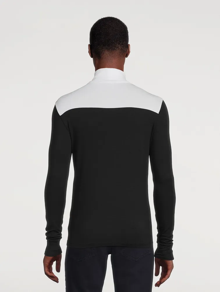 RAF SIMONS Colourblock Turtleneck Sweater