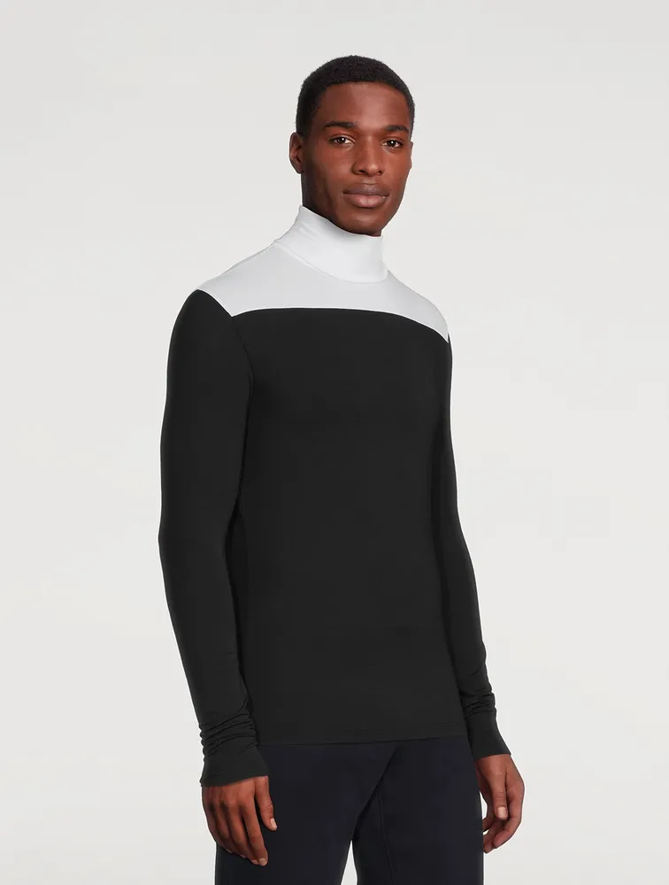 RAF SIMONS Colourblock Turtleneck Sweater