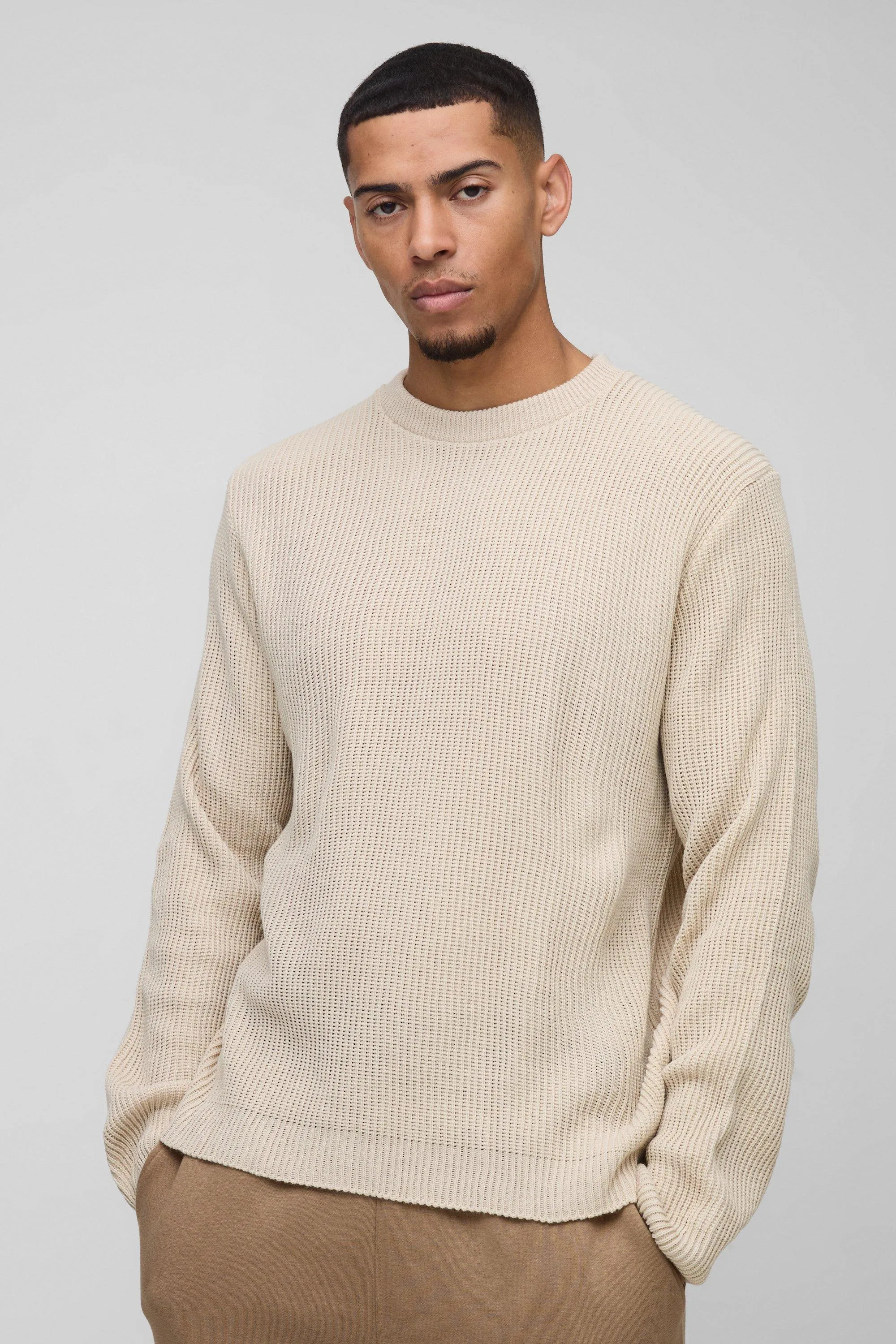 Regular Fit Waffle Knit Jumper