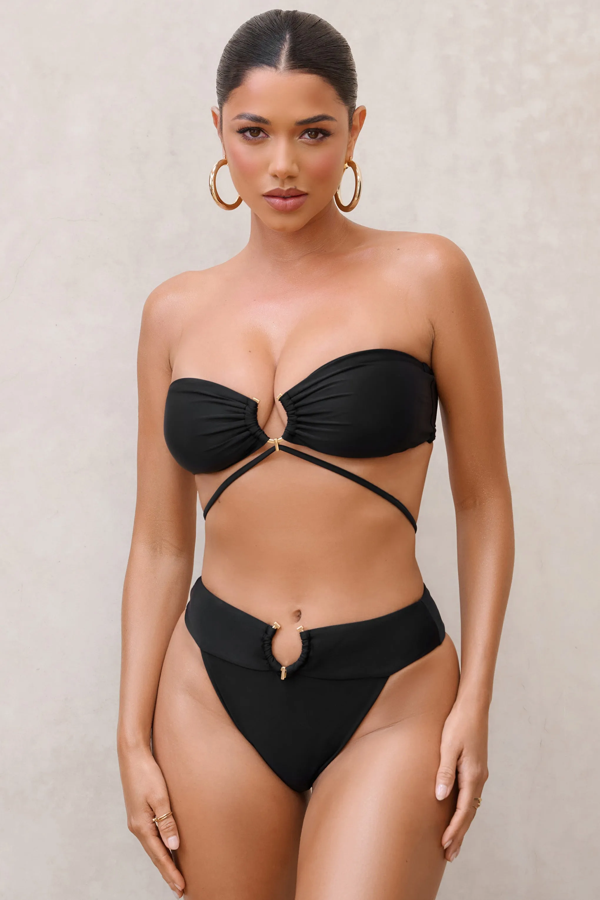 Rises | Black High Waisted Bikini Bottoms