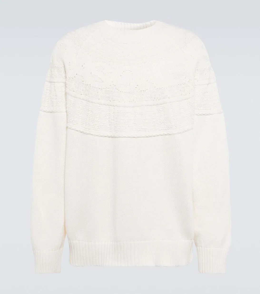 sacai  |U-Neck Long Sleeves Plain Cotton Designers Sweaters