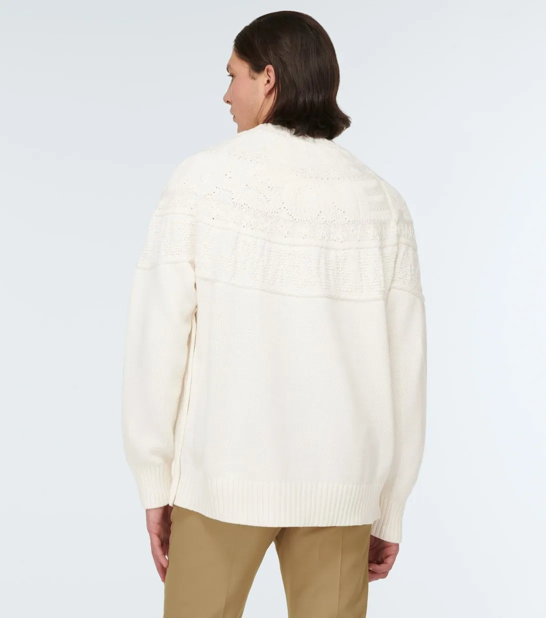 sacai  |U-Neck Long Sleeves Plain Cotton Designers Sweaters