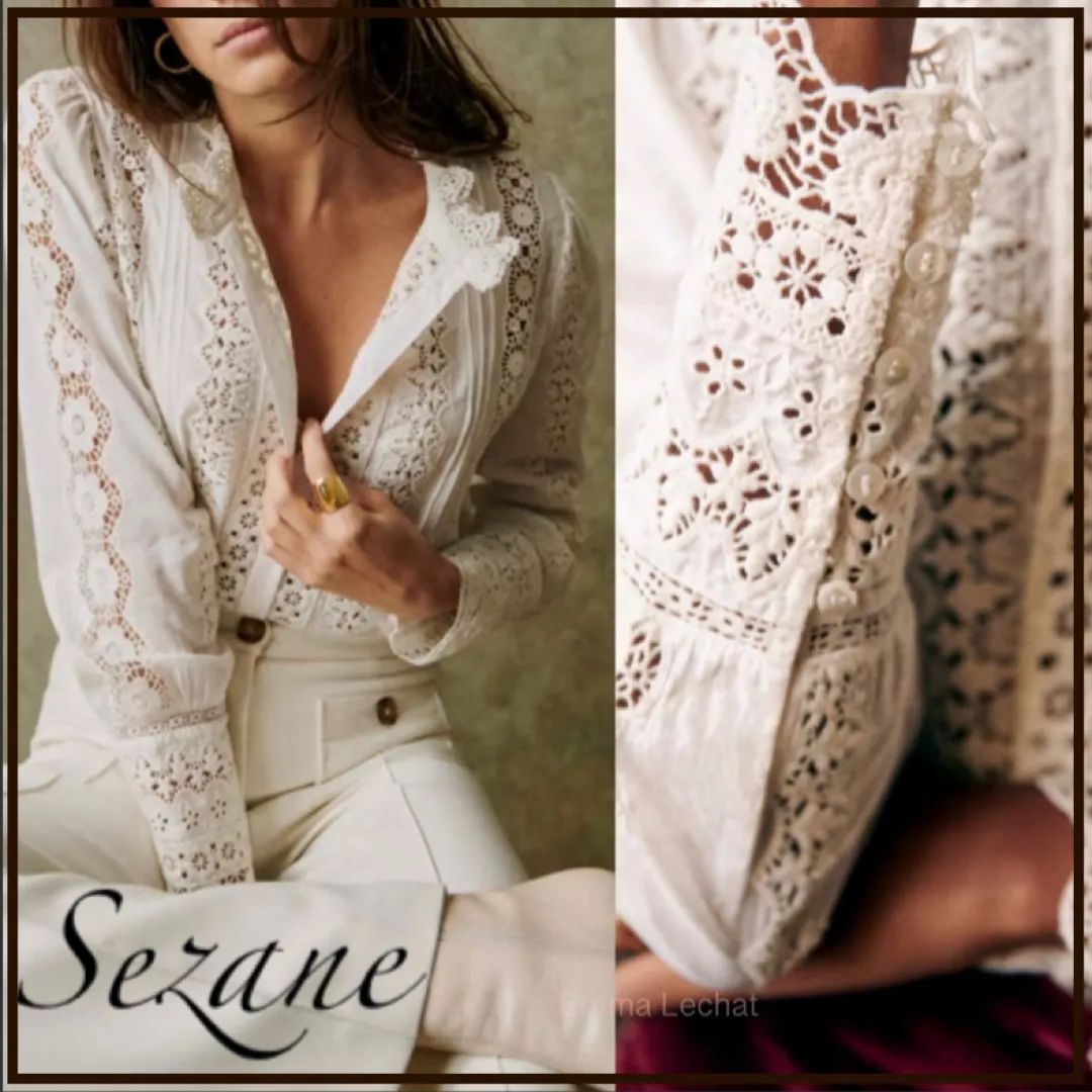 SEZANE  |Casual Style Street Style Long Sleeves Plain Party Style