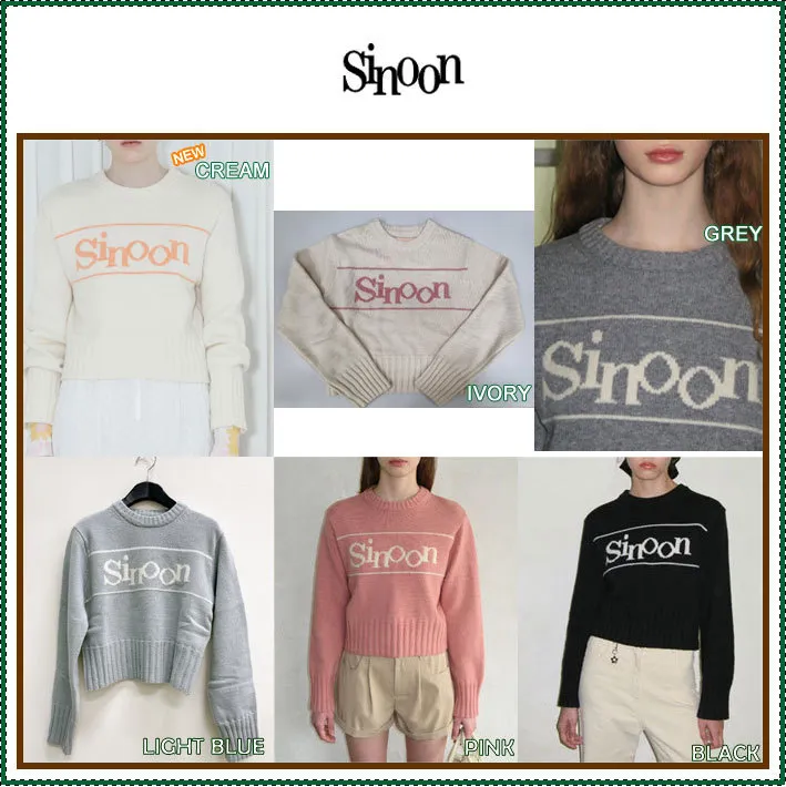 sinoon  |Street Style Long Sleeves Plain Logo Outlet