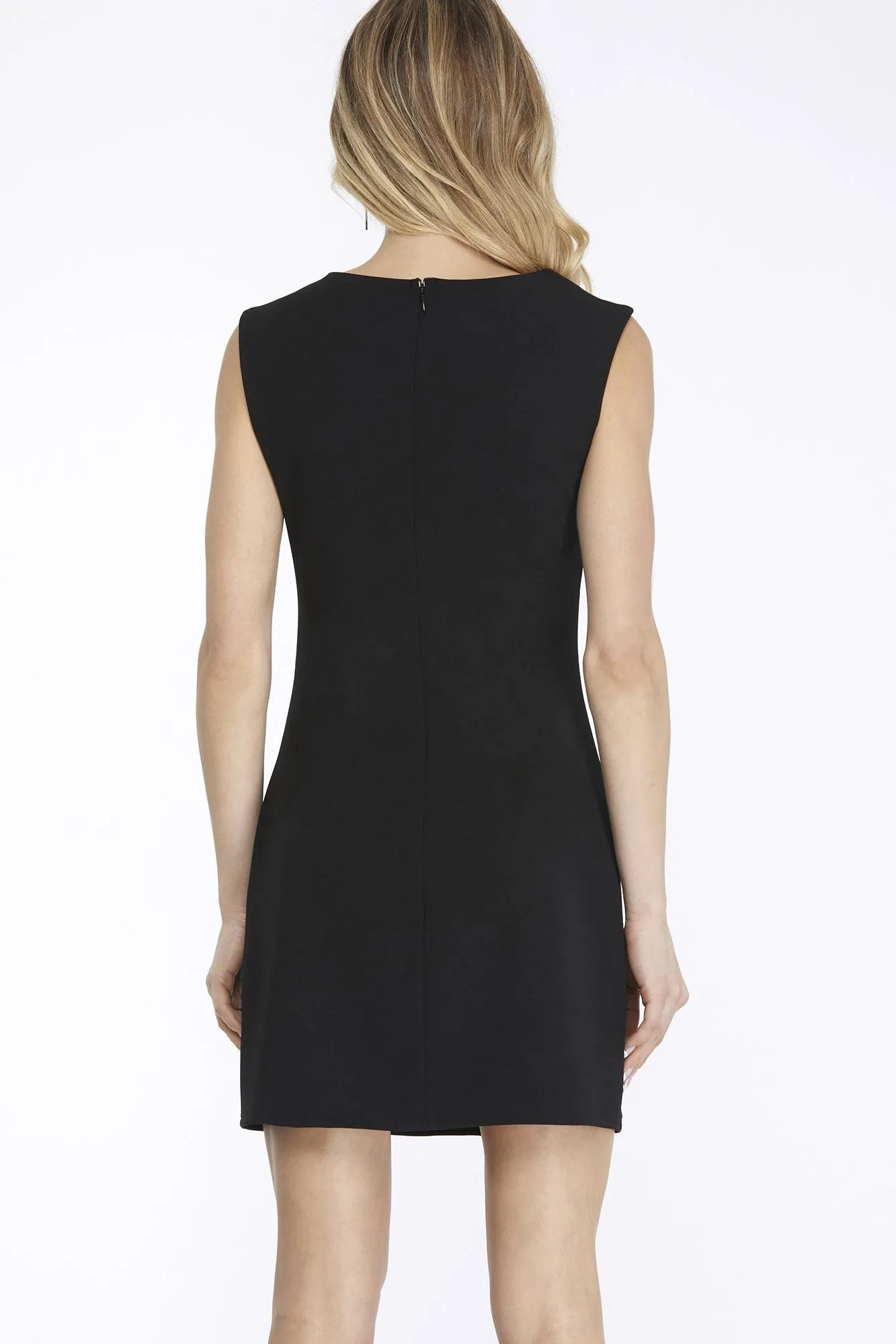 Sleeveless Asymmetrical Neck Knit Dress