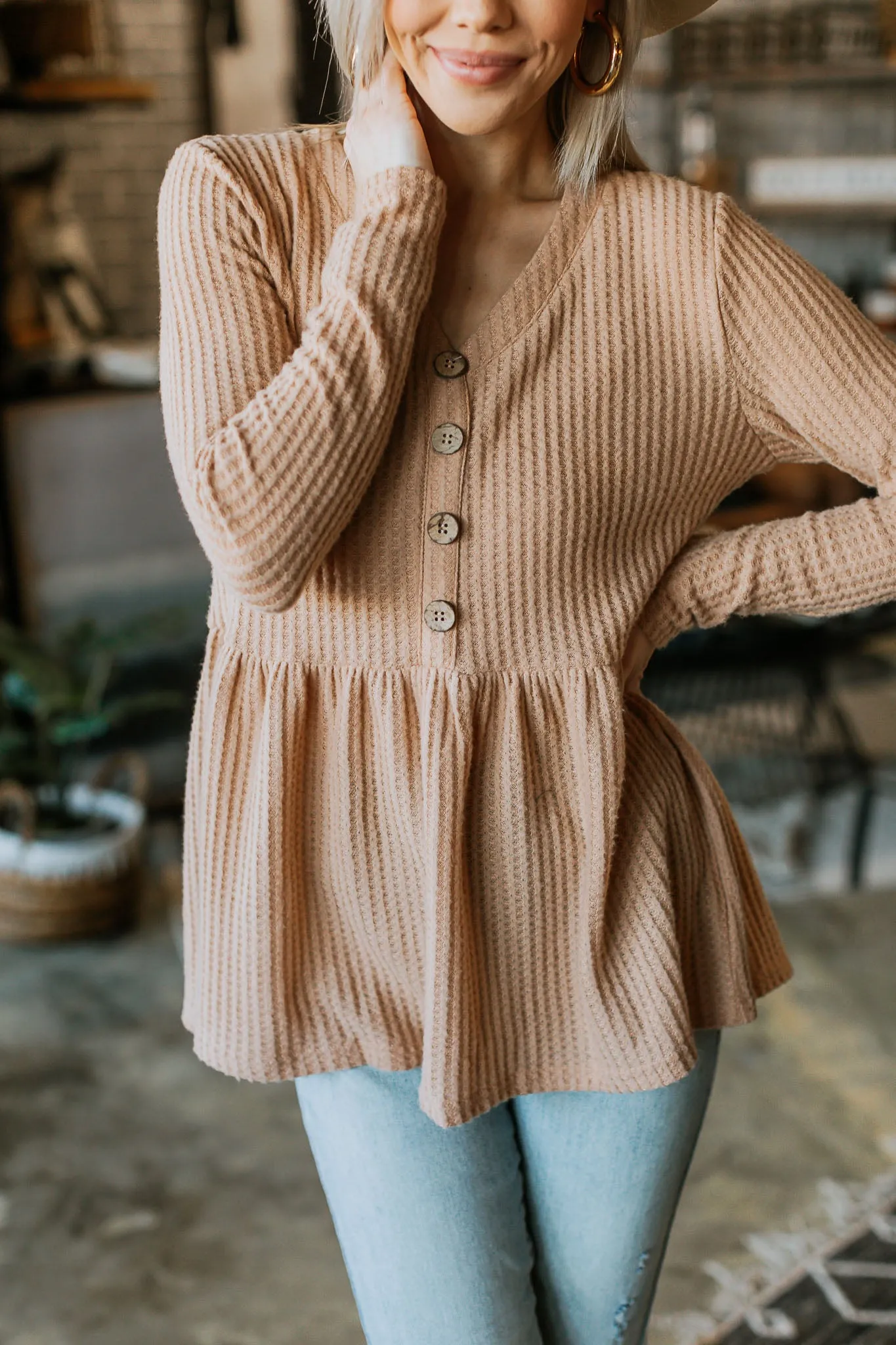 So Put Together Waffle Knit Top