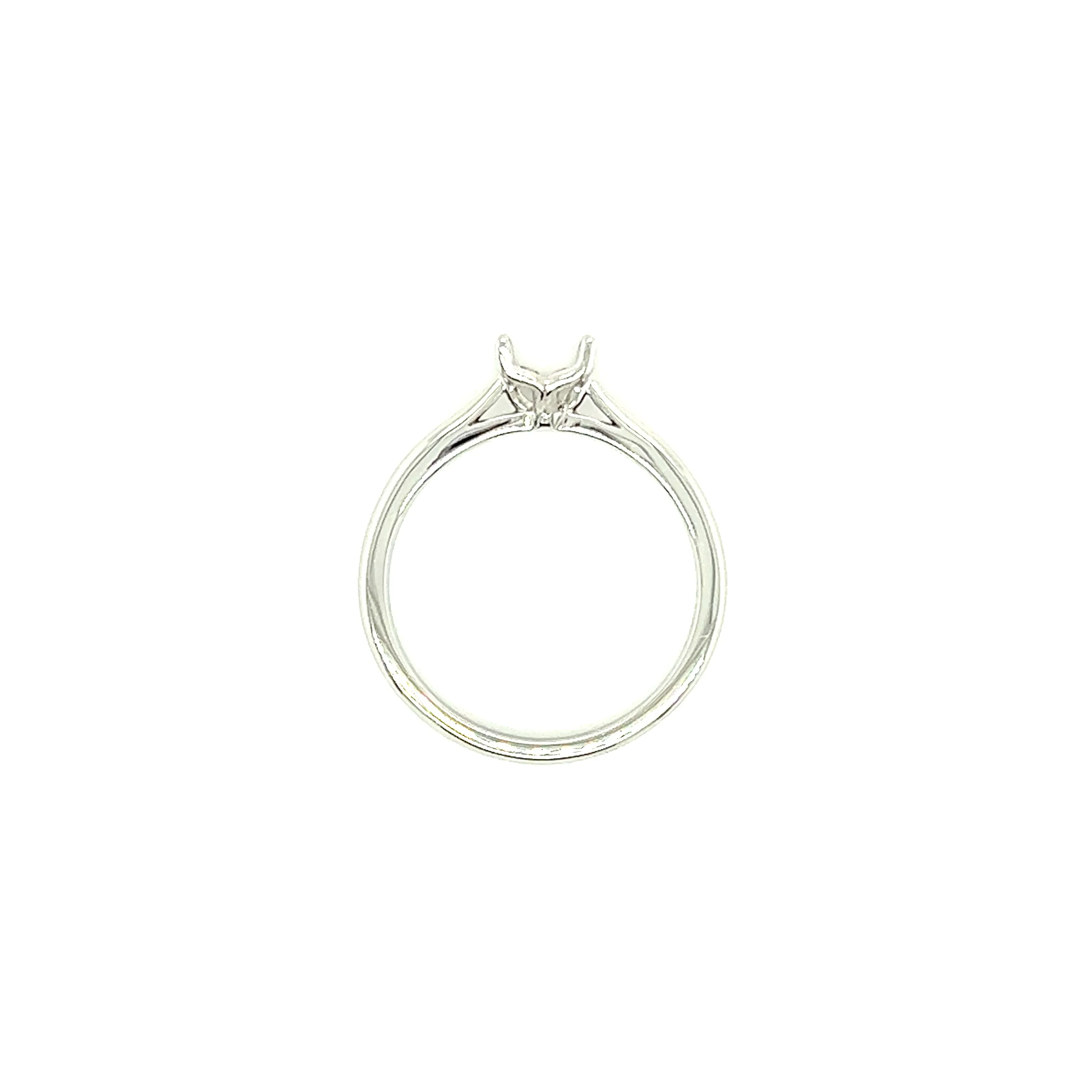 Solitaire Ring Setting with Four Prong Head in 14K White Gold