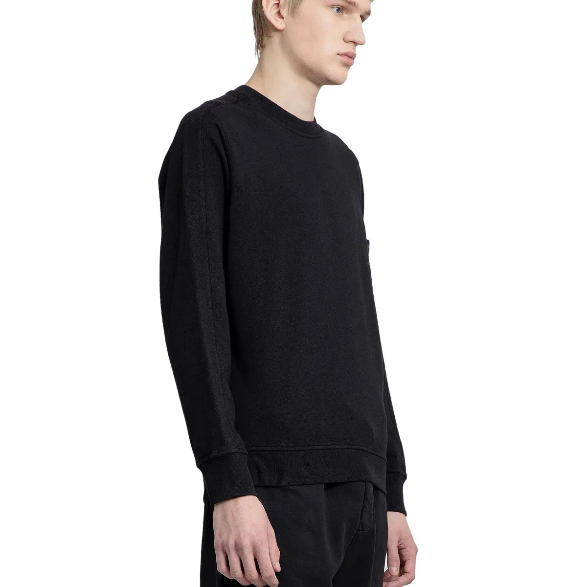 STONE ISLAND  |Crew Neck Long Sleeves Cotton Logo Sweatshirts