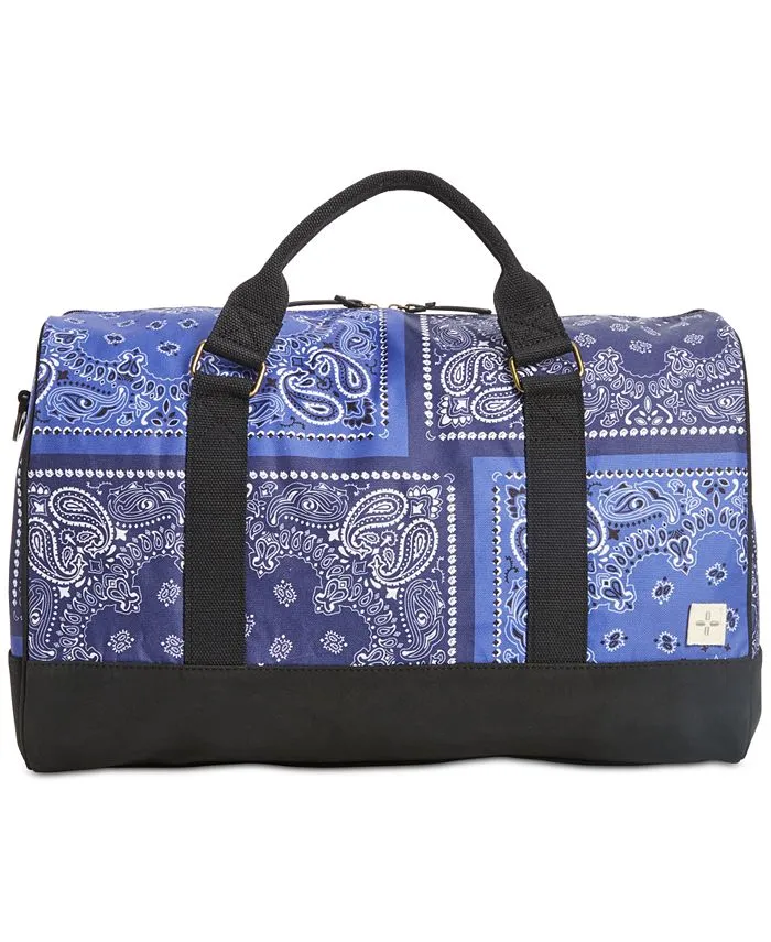 Sun + Stone Men's Reed Canvas Bandana Print Duffle Bag Blue Size Regular