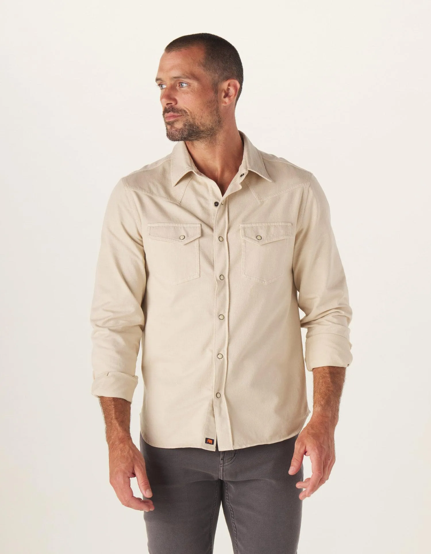 The Normal Brand Tentoma Western Shirt In Bone