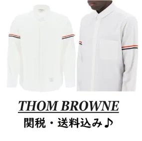 THOM BROWNE  |Long Sleeves Cotton Designers Shirts