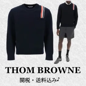 THOM BROWNE  |Long Sleeves Cotton Designers Sweaters