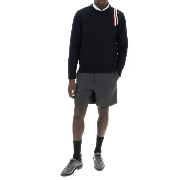 THOM BROWNE  |Long Sleeves Cotton Designers Sweaters