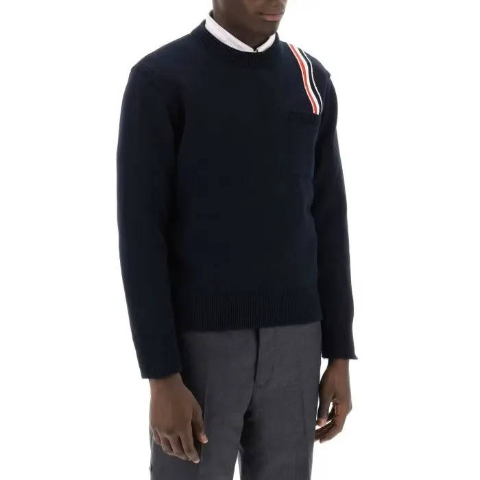 THOM BROWNE  |Long Sleeves Cotton Designers Sweaters