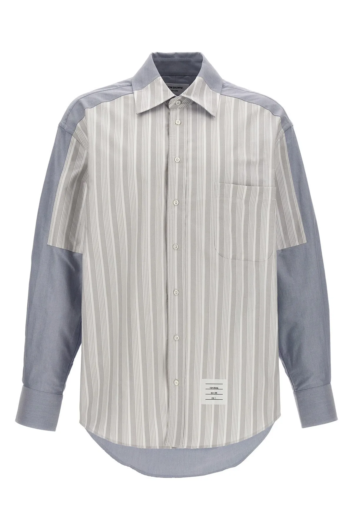 THOM BROWNE  |Long Sleeves Cotton Front Button Designers Shirts