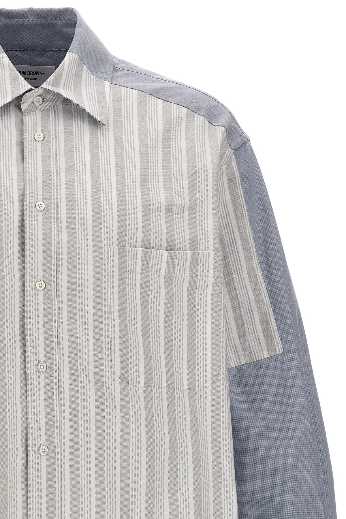 THOM BROWNE  |Long Sleeves Cotton Front Button Designers Shirts